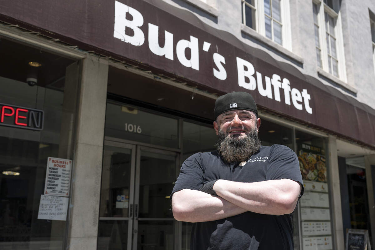 Owner and manager Haroon Khan poses for a portrait at Bud’s Buffet in Sacramento on Tuesday, June 23, 2026.